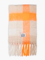 Oranžna/bela - Levi's Pop of Plaid Cosy 100% Cotton šal; ruta - Slika 4 iz 4