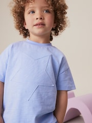 Blue 100% Cotton Short Sleeve Appliqué T-Shirt (3mths-7yrs) - Image 1 of 6