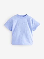 Blue 100% Cotton Short Sleeve Appliqué T-Shirt (3mths-7yrs) - Image 4 of 6