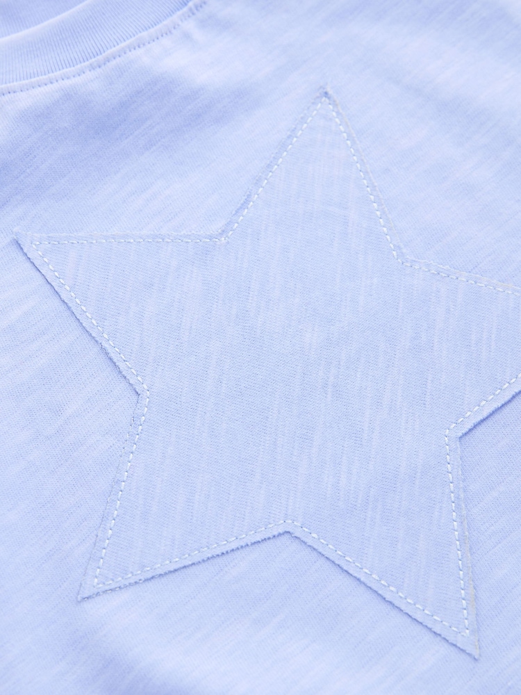 Blue 100% Cotton Short Sleeve Appliqué T-Shirt (3mths-7yrs) - Image 6 of 6