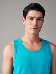 Aqua Blue 100% Cotton Vest - Image 4 of 7