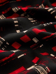 Black/Red Check Long Sleeve Keyhole Blouse - Image 3 of 6