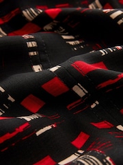 Black/Red Check Long Sleeve Keyhole Blouse - Image 6 of 6