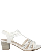 Pavers Beige Wide Fit Embellished Strappy Sandals - Image 3 of 5