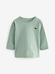 Mineral Green Long Sleeve Plain T-Shirt (3mths-7yrs) - Image 1 of 3