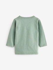 Mineral Green Long Sleeve Plain T-Shirt (3mths-7yrs) - Image 2 of 3
