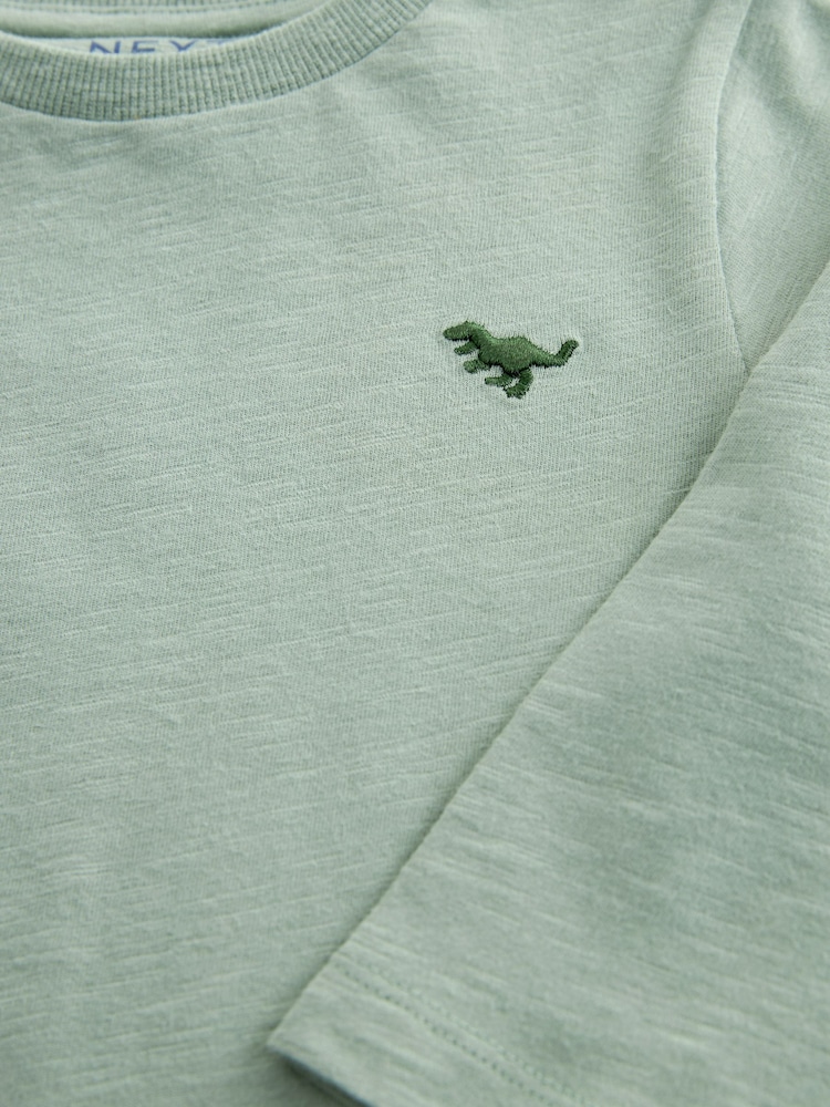 Mineral Green Long Sleeve Plain T-Shirt (3mths-7yrs) - Image 3 of 3 Mineral Green Long Sleeve Plain T-Shirt (3mths-7yrs) - Image 3 of 3