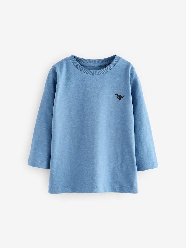 Blue Long Sleeve Plain T-Shirt (3mths-7yrs) - Image 1 of 3