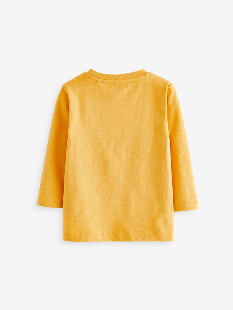 Ochre Yellow Long Sleeve Plain T-Shirt (3mths-7yrs) - Image 2 of 3