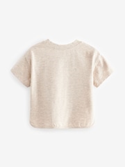 Oatmeal 100% Cotton Short Sleeve Appliqué T-Shirt (3mths-7yrs) - Image 2 of 3