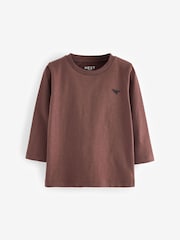 Brown Long Sleeve Plain T-Shirt (3mths-7yrs) - Image 1 of 3