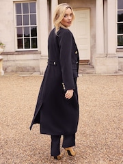 Love & Roses Navy Blue Double Breasted Hourglass Longline Coat - Image 2 of 4