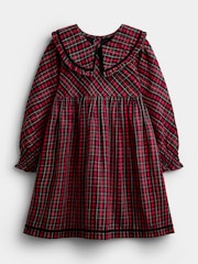 JoJo Maman Bébé Check Frill Collar Dress - 7şəkildən 4 şəkil