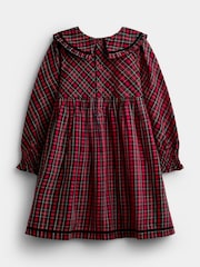 JoJo Maman Bébé Check Frill Collar Dress - 7şəkildən 5 şəkil