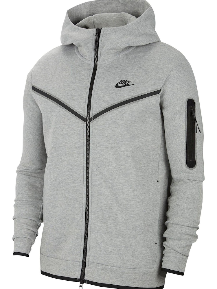 Nike Grey Tech Fleece Zip Through Hoodie - Image 5 of 5
