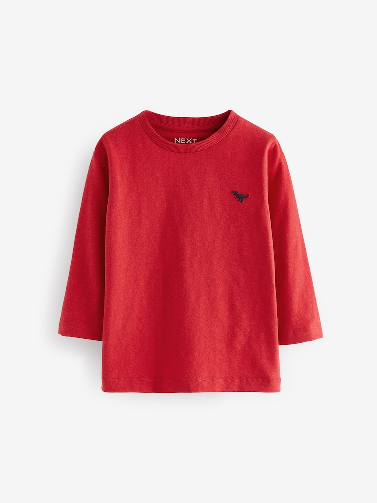 Red Long Sleeve Plain T-Shirt (3mths-7yrs) - Image 1 of 3