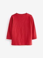 Red Long Sleeve Plain T-Shirt (3mths-7yrs) - Image 2 of 3