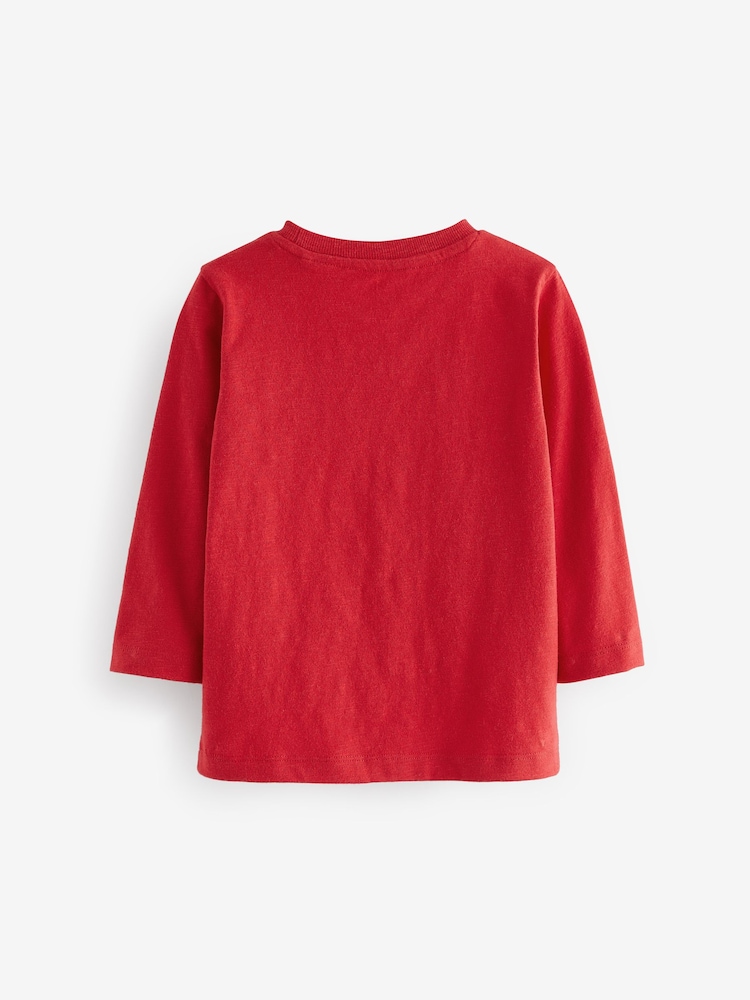 Red Long Sleeve Plain T-Shirt (3mths-7yrs) - Image 2 of 3