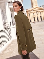 Love & Roses Khaki Green Military Smart Coat - Image 3 of 4