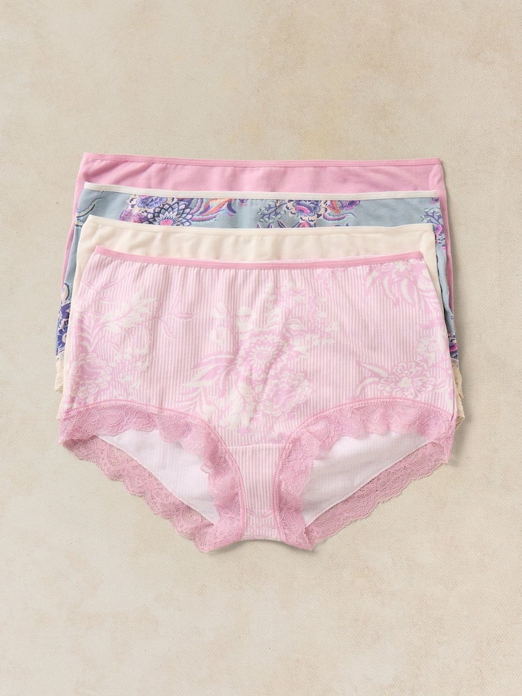 White Stuff Pink Hipster Knickers Set 4 Pack - Image 1 of 5 White Stuff Pink Hipster Knickers Set 4 Pack - Image 1 of 5