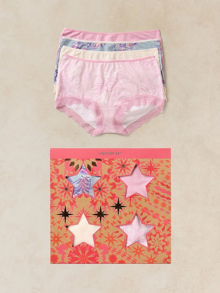 White Stuff Pink Hipster Knickers Set 4 Pack - Image 2 of 5 White Stuff Pink Hipster Knickers Set 4 Pack - Image 2 of 5