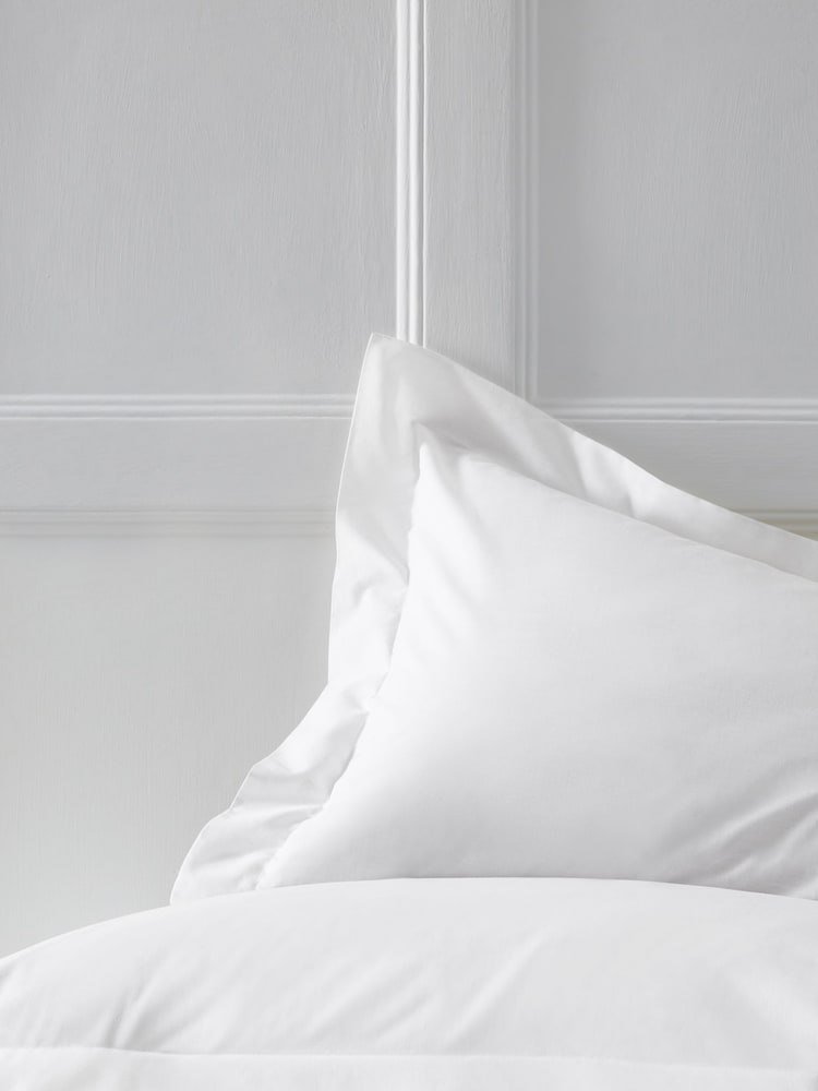 Set of 2 White Cotton Rich Pillowcases - Image 1 of 2