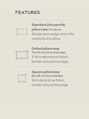 Set of 2 White Cotton Rich Pillowcases - Image 3 of 3