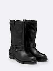 AllSaints Black Bailey Biker Boots - Image 2 of 4