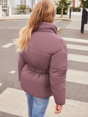 Lipsy Purple Short Padded Coat (5-16yrs) - Image 4 of 9