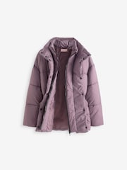 Lipsy Purple Short Padded Coat (5-16yrs) - Image 6 of 9