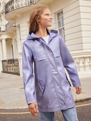 Lipsy Purple Shimmer Shower Resistant Lightweight Rubberised Rain Coat (3yrs-16yrs) - Image 1 of 3