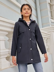 Lipsy Blue Shower Resistant Lightweight Rubberised Rain Coat (3yrs-16yrs) - Image 1 of 4