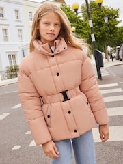 Lipsy Pink Short Padded Coat (5-16yrs) - Image 1 of 4