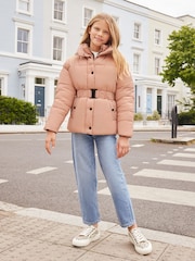 Lipsy Pink Short Padded Coat (5-16yrs) - Image 4 of 4