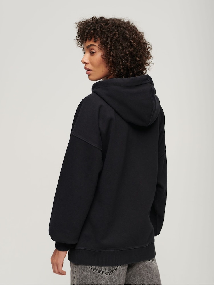 Superdry Black Athletic Essential Oversized Hoodie - Image 3 of 3