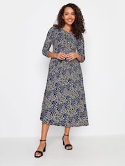 Schwarz/Grau - M&Co Petite-Kleid mit V-Ausschnitt - Bild 1 von 4