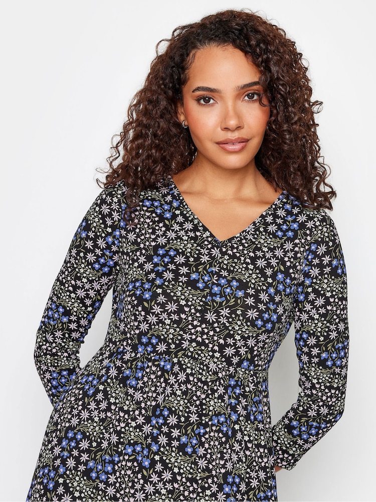 Schwarz/Grau - M&Co Petite-Kleid mit V-Ausschnitt - Bild 4 von 4 Schwarz/Grau - M&Co Petite-Kleid mit V-Ausschnitt - Bild 4 von 4