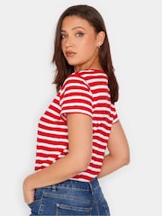 Long Tall Sally Red & Black 100% Cotton Stripe Short Sleeve T-Shirts 2 Pack - Image 3 of 5