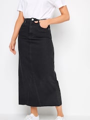 Long Tall Sally Black 100% Cotton Denim Maxi Skirt - Image 1 of 4