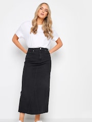 Long Tall Sally Black 100% Cotton Denim Maxi Skirt - Image 3 of 4