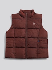 U.S. Polo Assn. Brown Lightweight Puffer Gilet - Image 1 of 3