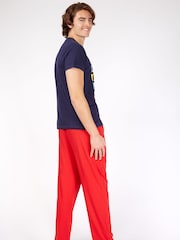 Character Blue Mens Mickey Mouse Disney 100% Cotton Pyjamas - Image 2 of 4