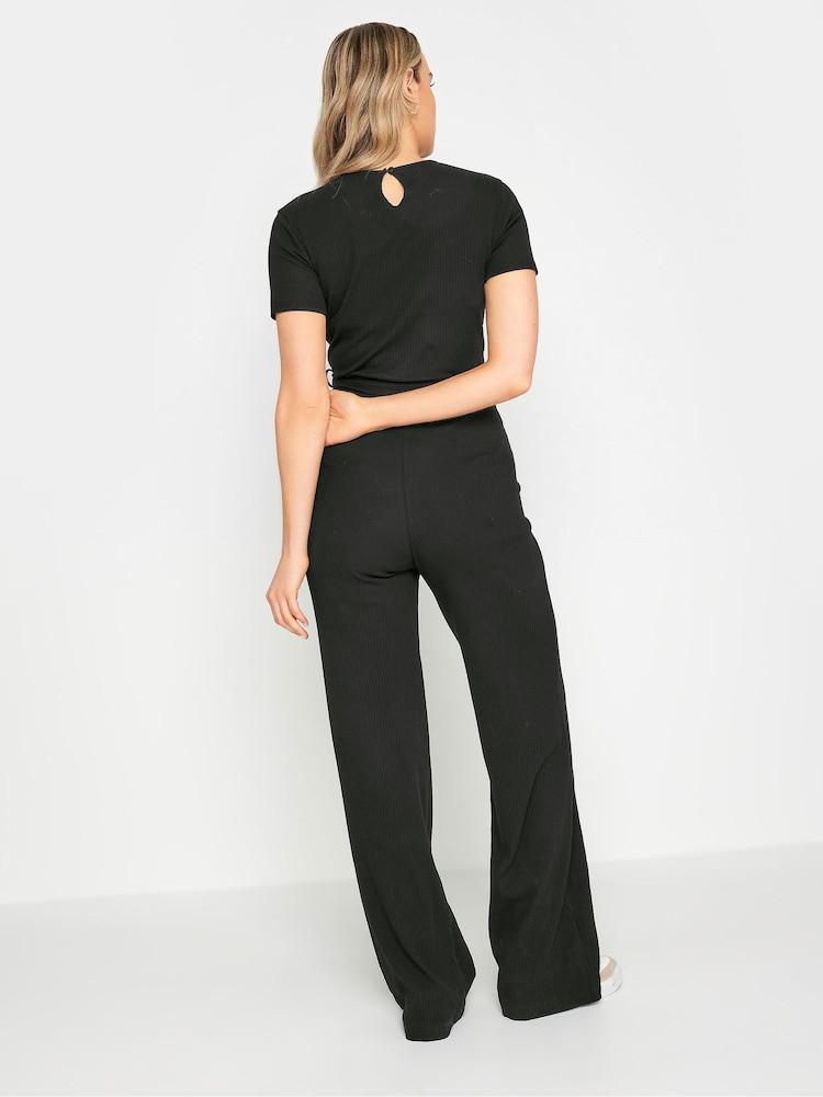 Long Tall Sally Black Maternity Ribbed Jumpsuit - Image 2 of 5