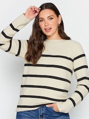 Long Tall Sally Natural Striped Jumper - Image 2 of 4