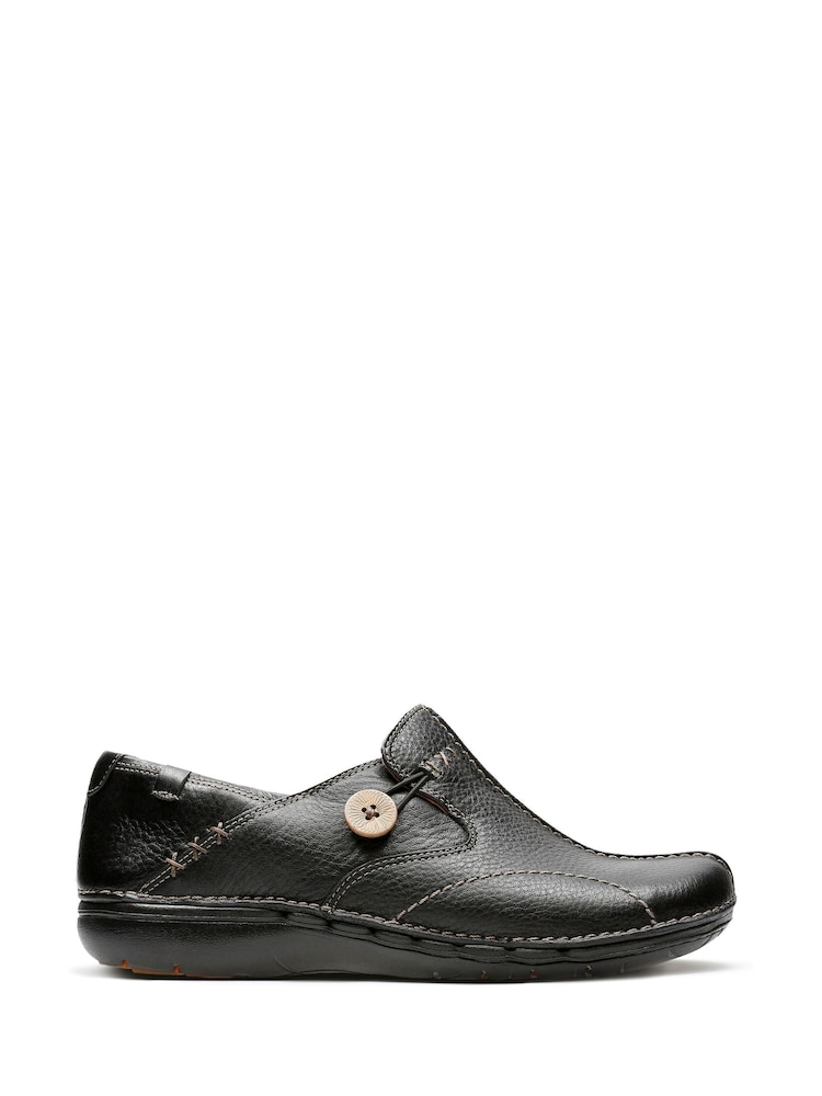 Clarks Black Un Loop Shoes - Image 1 of 7