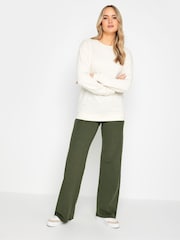 Long Tall Sally Green Wide Leg Yoga Joggers - Image 1 of 4