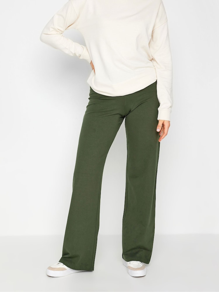 Long Tall Sally Green Wide Leg Yoga Joggers - Image 2 of 4