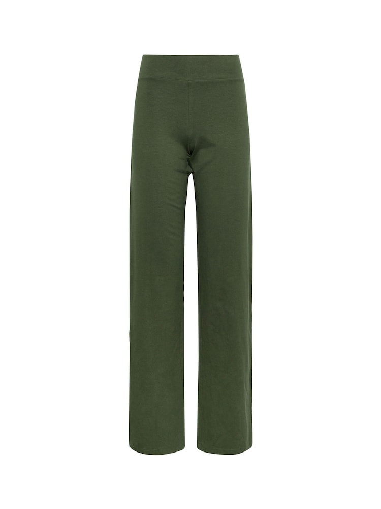 Long Tall Sally Green Wide Leg Yoga Joggers - Image 4 of 4