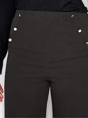 Long Tall Sally Black Button Detail Wide Leg Trousers - Image 4 of 4
