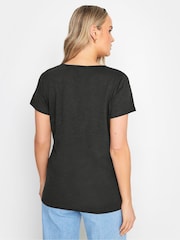 Long Tall Sally Black & White 100% Cotton Stripe Short Sleeve T-Shirts 2 Pack - Image 3 of 5